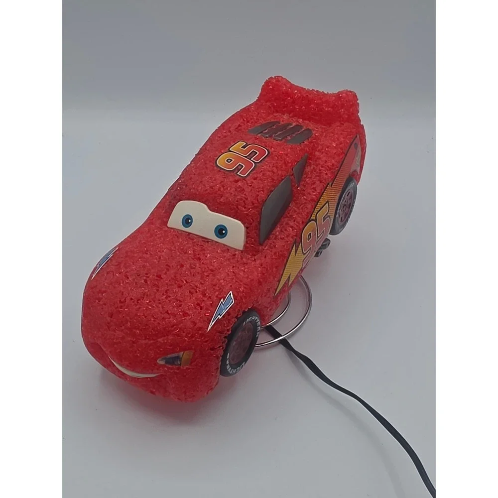 Disney Pixar Cars Lightning McQueen Popcorn Lamp Red Melted Plastic Glow Light